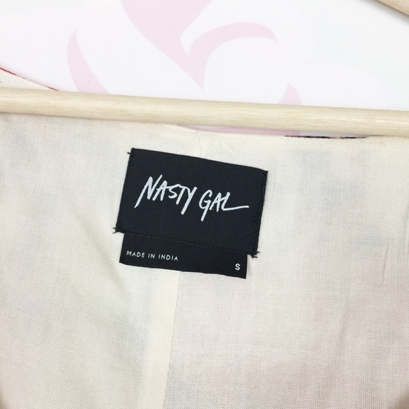 Nasty Gal Floral Bell Sleeves Shift Mini Dress S - Picture 7 of 7